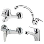 ست شیرآلات گلپانیک مدل ارکیده (K-2021) با بدنه مقاوم آلیاژ برنج و آبکاری نیکل-کروم